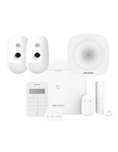 Comprar HIKVISION ALARMS HIK-ALARM-274 Kit AXPRO 868MHz 96 zonas Hikvision Panel + 2 PIRCAM + Mando + Teclado Lector de Tags + C