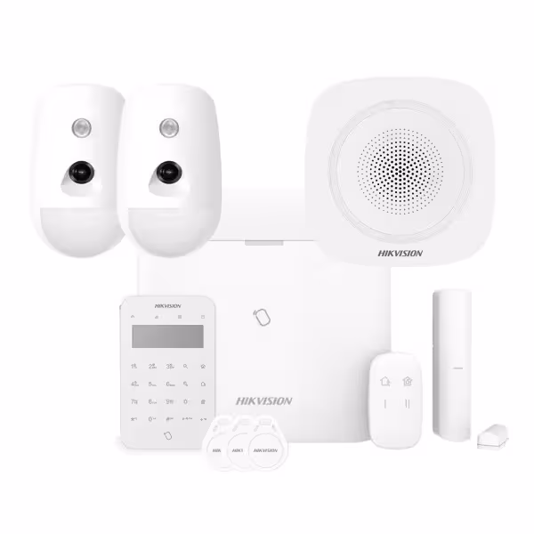 Acheter HIKVISION ALARMS HIK-ALARM-274 Kit AXPRO 868MHz 96 zones Hikvision Panneau + 2 PIRCAM + Télécommande + Clavier lecteur d