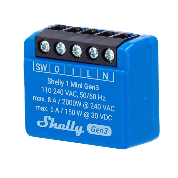 Acheter SHELLY SH-1-MINI-GEN3 Relais Shelly 1 Mini Gen3 - Contrôleur intelligent - Relais 1 canal / Contact sec - Wi‑Fi 2,4 GHz