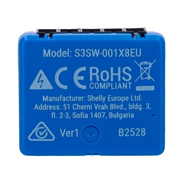 Comprar SHELLY SH-1-MINI-GEN3 Shelly 1 Mini Gen3 - WiFi 2.4 GHz IEEE802.11 b/g/n / Bluetooth - Interruptor inteligente  - Soport