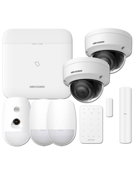 Acheter HIKVISION ALARMS HIK-ALARM-206 Kit AXPRO 868MHz 96 zones Hikvision Panneau + Clavier + PIR CAM + 2 Détecteurs + Contact 