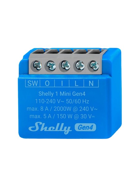 Acquista SHELLY SH-1-MINI-GEN4 Relè Shelly 1 Mini Gen4 - Controller intelligente - Relè a 1 canale / Contatto pulito - WiFi 6 2.