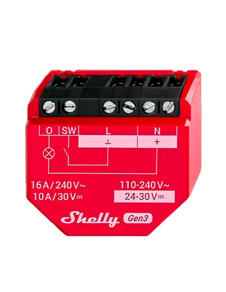 Comprar SHELLY SH-1PM-GEN3 Shelly 1PM Gen3  - WiFi 2.4 GHz IEEE802.11 b/g/n / Bluetooth -  Interruptor inteligente  - Soporta 11