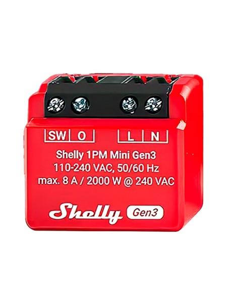 Comprar SHELLY SH-1PM-MINI-GEN3 Shelly 1PM Mini Gen3 - WiFi 2.4 GHz IEEE802.11 b/g/n / Bluetooth -  Interruptor inteligente  - S