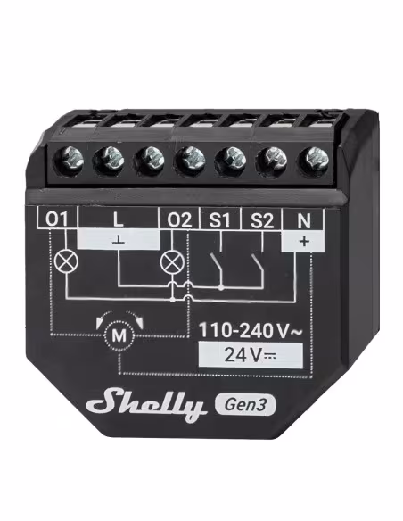 Comprar SHELLY SH-2PM-GEN3 Relé Shelly 2PM Gen3 - Controlador de persianas / toldos - Relé de 2 canales independientes - WiFi 6 