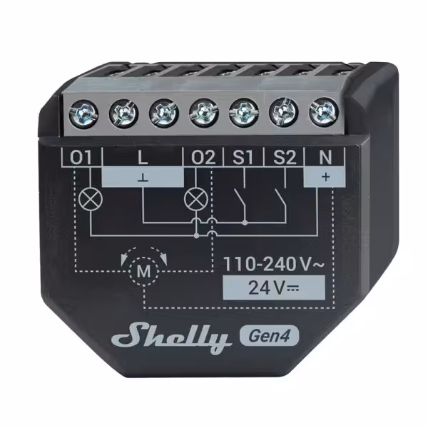 Comprar SHELLY SH-2PM-GEN4 Relé Shelly 2PM Gen4 - Controlador de persianas / toldos - Relé de 2 canales independientes - WiFi 6 