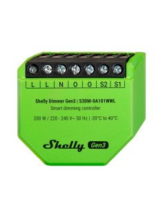 Comprar SHELLY SH-DIMMER-GEN3 Shelly Dimmer Gen 3 - WiFi 2.4 GHz IEEE802.11 b/g/n / Bluetooth - Regulador intensidad de luz - So