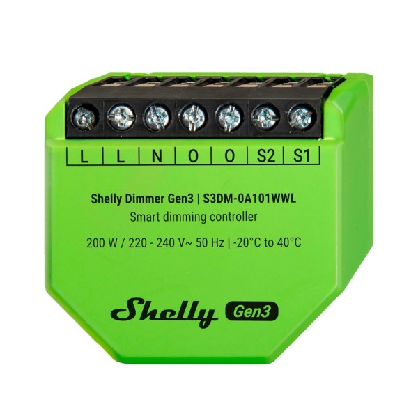 Comprar SHELLY SH-DIMMER-GEN3 Shelly Dimmer Gen 3 - WiFi 2.4 GHz IEEE802.11 b/g/n / Bluetooth - Regulador intensidad de luz - So