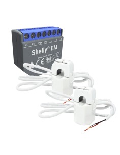 Comprar SHELLY SH-EM-2X-50A Shelly EM + 2 x 50A - WiFi 2.4 GHz IEEE802.11 b/g/n - Medidor de consumo - Soporta 110-240 V - Ideal