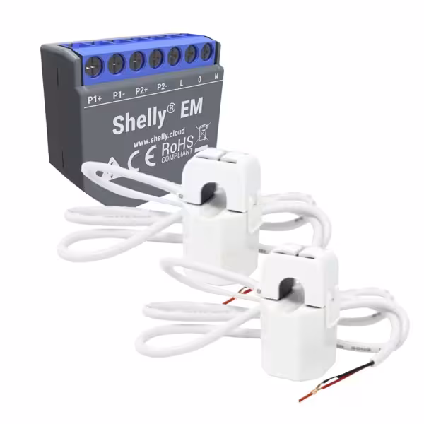 Comprar SHELLY SH-EM-2X-50A Shelly EM + 2x 50A - Medición de 2 canales / 2x Pinzas 50A Incluida - Control de contactor mediante 