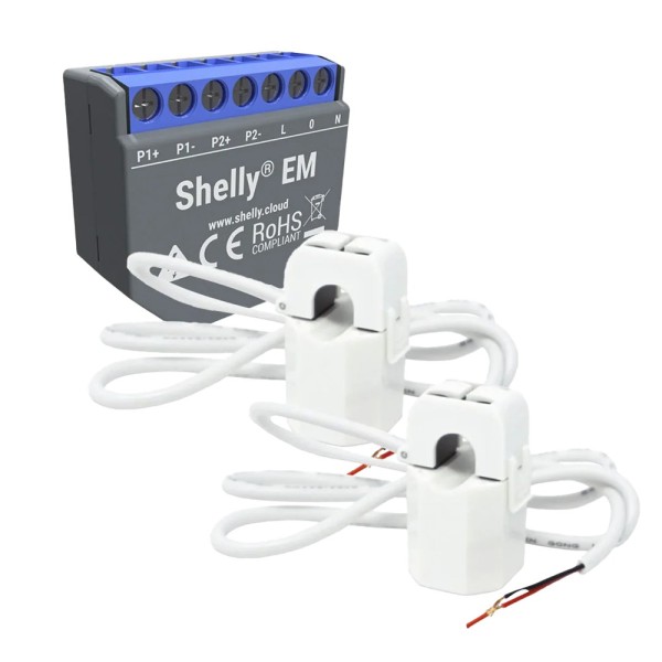 Acquistare SHELLY SH-EM-2X-50A Shelly EM + 2x 50A - Misurazione a 2 canali / 2x pinze da 50A incluse - Controllo del contattore 