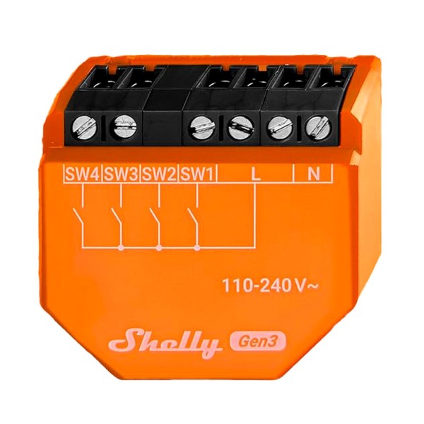 Comprar SHELLY SH-I4-GEN3 Shelly i4 Gen3 - WiFi 2.4 GHz IEEE802.11 b/g/n / Bluetooth - Interruptor inteligente - Soporta 110-240