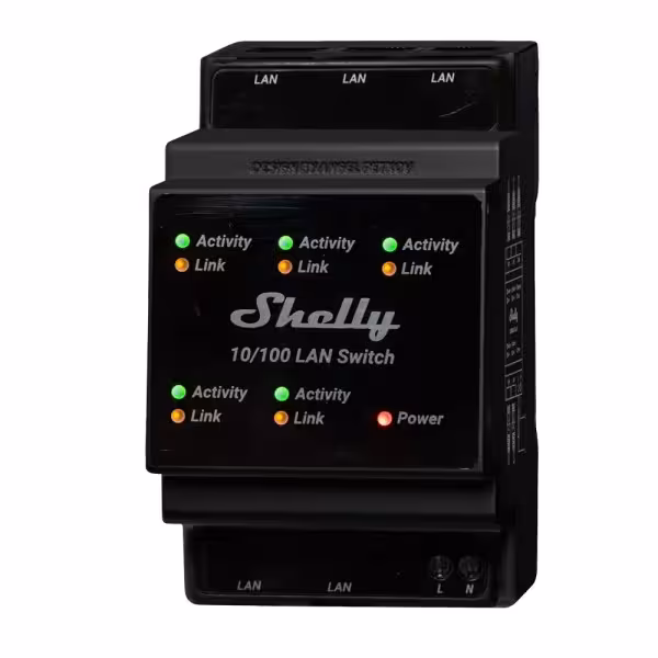 Acquista SHELLY SH-LAN-SWITCH Shelly LAN Switch - Aggiungi 5 porte RJ45 al tuo quadro elettrico - Formato ottimizzato per il mon