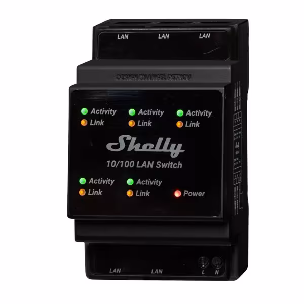 Comprar SHELLY SH-LAN-SWITCH Shelly LAN Switch - Añade 5 puertos RJ45 a tu cuadro eléctrico - Formato optimizado para montaje en