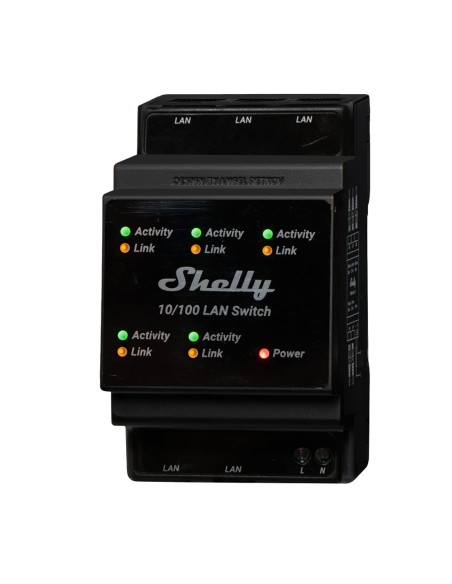 Comprar SHELLY SH-LAN-SWITCH Shelly LAN Switch - Montable en DIN - 5 puertos RJ45 - Soporta 110V - 230V - Conmutador Ethernet - 