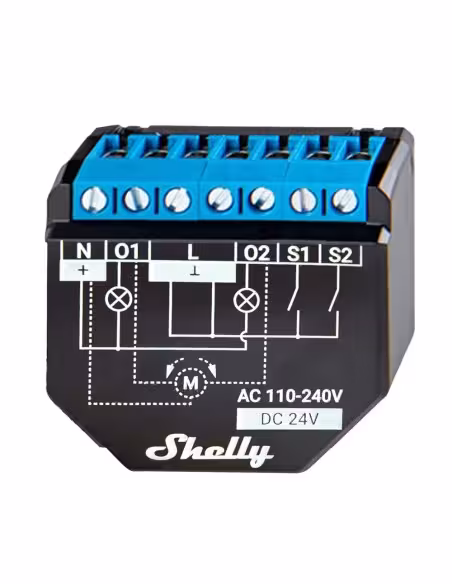 Comprar SHELLY SH-PLUS-2PM Relé Shelly Plus 2PM - Controlador de persianas / toldos - Relé de 2 canales independientes - WiFi 2.