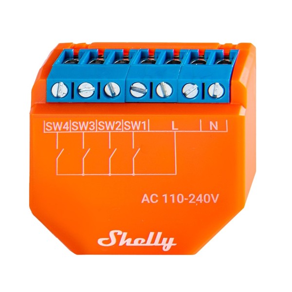 Comprar SHELLY SH-PLUS-I4 Shelly Plus i4 - 4 Entradas Digitales / Escenas / Multi-clic - Permite hasta 4 interruptores o pulsado