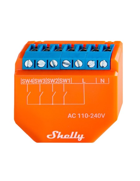 Comprar SHELLY SH-PLUS-I4 Shelly Plus I4 - WiFi 2.4 GHz IEEE802.11 b/g/n / Bluetooth -  Interruptor inteligente  - Soporta 110-2