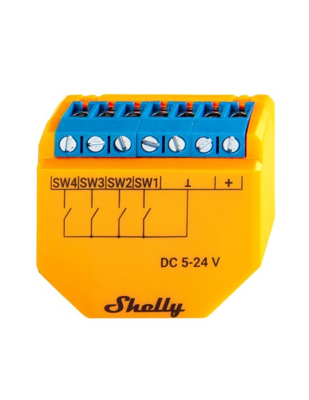 Comprar SHELLY SH-PLUS-I4-DC Shelly Plus I4 DC - 4 Entradas Digitales / Escenas / Multi-clic - Permite hasta 4 interruptores o p