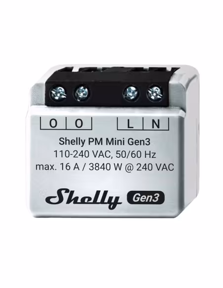 Comprar SHELLY SH-PM-MINI-GEN3 Shelly PM Mini Gen3 - Medición de potencia precisa en tamaño mini - Monitorización de consumo / S