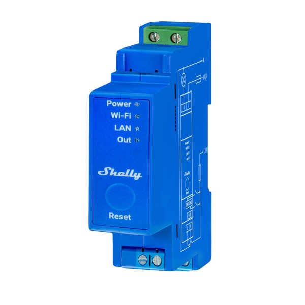 Kaufen SHELLY SH-PRO-1 Shelly Pro 2 Relais – Intelligenter DIN-Schienen-Controller – 1‑Kanal‑Relais, unabhängig / potenzialfreie