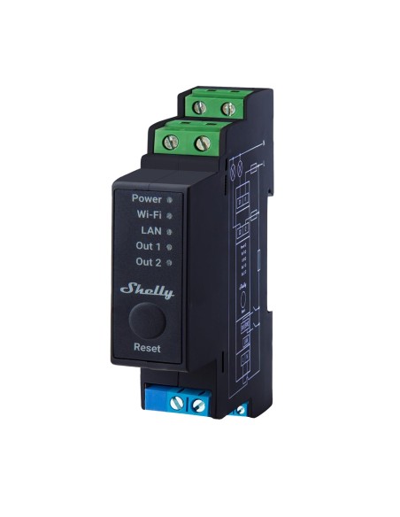 Comprar SHELLY SH-PRO-2PM Shelly Pro 2PM - WiFi 2.4 GHz IEEE802.11 b/g/n / Bluetooth -  Interruptor inteligente carril DIN - Sop