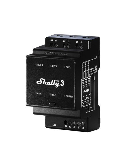 Kaufen SHELLY SH-PRO-3 Shelly Pro 3 Relais – Intelligenter DIN-Schienen-Controller – Relais mit 3 unabhängigen Kanälen / Trocken