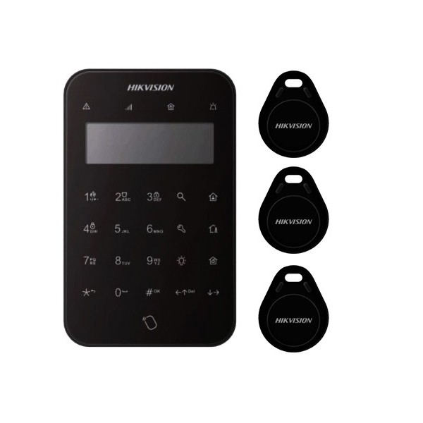 Acheter HIKVISION ALARMS HIK-ALARM-133 Clavier tactile LCD sans fil 868MHz Rétroéclairage LED Tri-X Lecteur d’étiquettes/tags