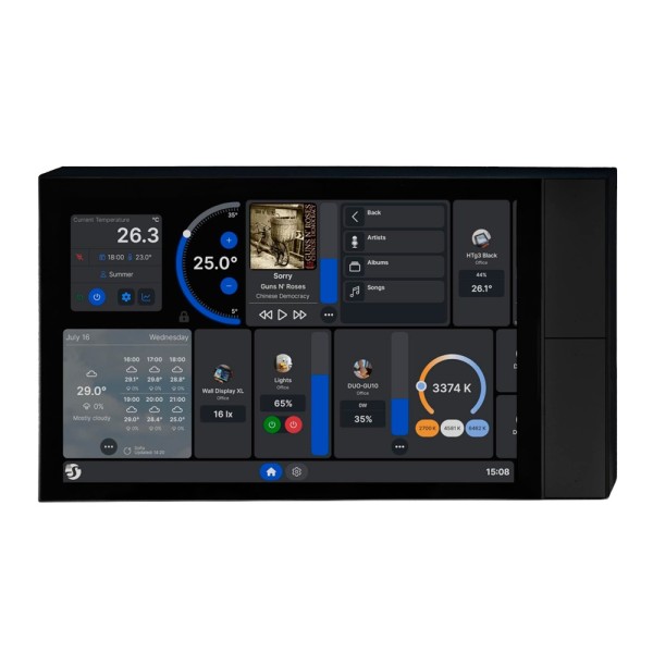 Comprar SHELLY SH-WALL-DISPLAY-XL-B Shelly Wall Display XL Black - Wi-Fi 6 Dual Band / Bluetooth 5.4 - Sensor de Iluminacion - 4