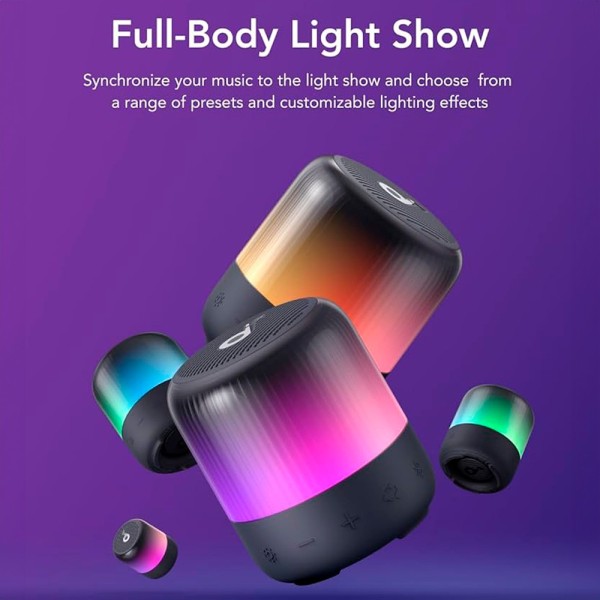 Comprar SOUNDCORE SNC-GLOW-MINI-B Altavoz portátil Soundcore by Anker - Sonido de 8W - 12 Horas de Reproducción - Conecta mas de