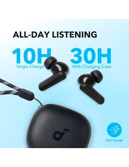 Soundcore SNC-R50I-B-V2 Soundcore Fones de ouvido sem fio por Anker - 10 horas de reprodução - 2 microfones - Personalização 