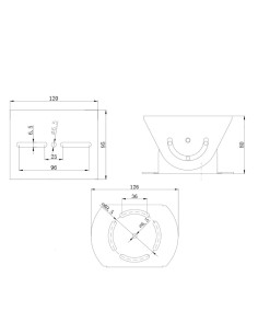 Comprar OEM SP6001 Articulación Cardan universal - Giro vertical 85º - Dimensiones de la base: 80 (Al) x 126 (Ø) mm - Aluminio - 2