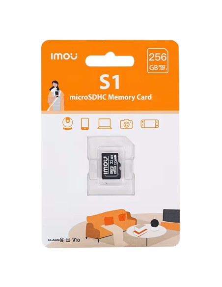 Imou St2-256-S1-Imou MicroSD Cartão Imou - Capacidade 256 GB - Classe 10 | Velocidade R / W: 95/38 MB / S - Ciclos E / P: até 50