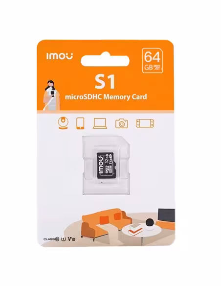 Comprar IMOU TF ST2-64-S1-IMOU Tarjeta microSD Imou - Capacidad 64 GB - Clase 10 | Velocidad R/W: 95/38 MB/s - Ciclos E/P: hasta