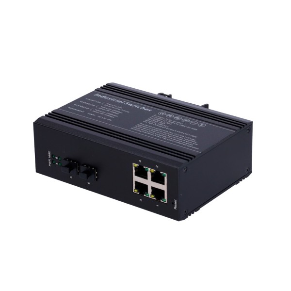 Acheter le switch OEM SW0604HIPOE-MGF-120-DIN PoE en marque blanche - montage sur rail DIN - 4 ports Gigabit + 2 SFP Gigabit - 9