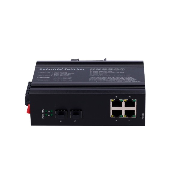 Acquistare OEM switch SW0604HIPOE-MGF-120-DIN PoE a marchio bianco - Montaggio su guida DIN - 4 porte Gigabit + 2 SFP Gigabit - 