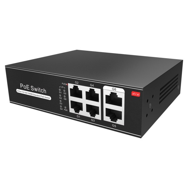 Acquistare OEM SW0604POE-G-65-E Switch PoE - 4 porte PoE + 2 Uplink RJ45 - Velocità fino a 1000 Mbps su tutte le porte - Fino a