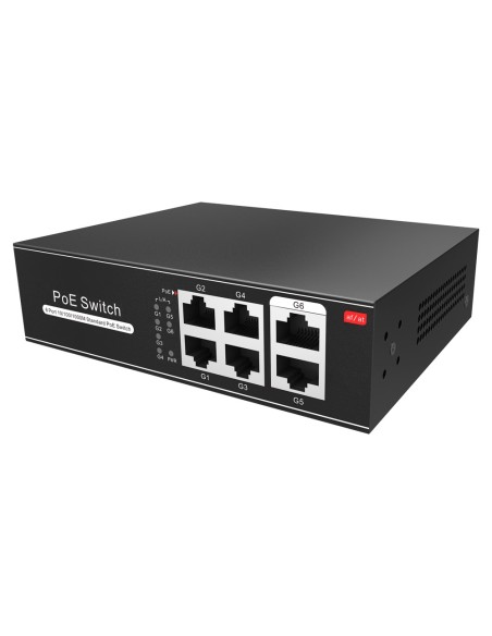 OEM SW0604PoE-G-65-Eutro PoE - 4 portas PoE + 2 UPLINK RJ45 - Acelerar até 1000 Mbps em todas as portas - até 60W em 