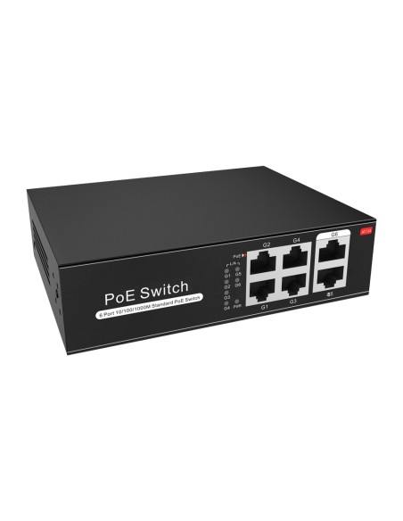 OEM SW0604PoE-G-65-Eutro PoE - 4 portas PoE + 2 UPLINK RJ45 - Acelerar até 1000 Mbps em todas as portas - até 60W em 