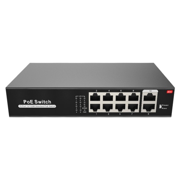 Acheter Switch OEM SW1008POE-100-E PoE - 8 ports PoE + 2 uplinks RJ45 - Vitesse 10/100 Mbps - Fonctions : Ai VLan/QOS/CCTV Ext