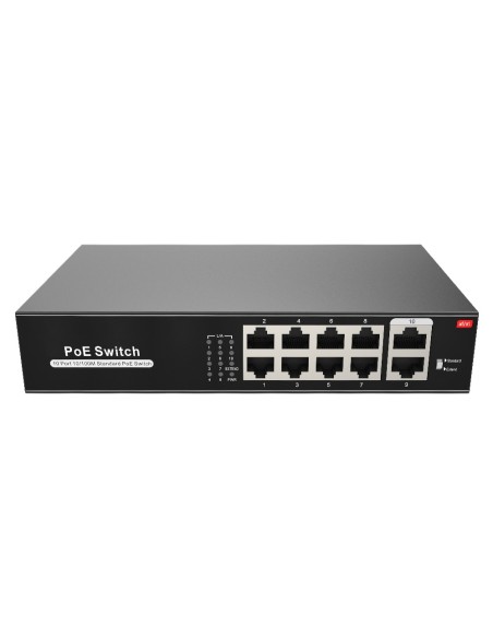 Acquista OEM SW1008POE-100-E Switch PoE - 8 porte PoE + 2 Uplink RJ45 - Velocità 10/100 Mbps - Funzioni: Ai VLan/QOS/CCTV Ext