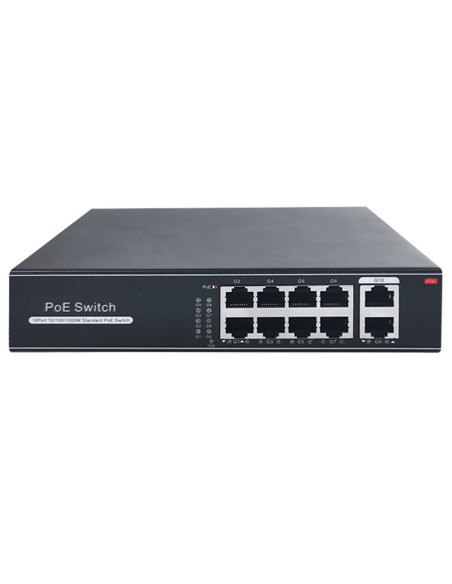 OEM SW1008PoE-G-120-E Switch PoE - 8 Portas RJ45 + 2 RJ45 UPLINK - Velocidade da porta 10/100/1000 Mbps - 8 portas Poe 802.3a