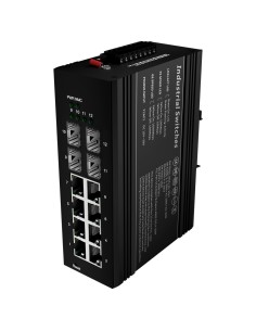 Acheter le switch OEM SW1208HIPOE-MGF-240-DIN PoE en marque blanche - Montage sur rail DIN - 8 ports Gigabit + 4 SFP Gigabit - 9