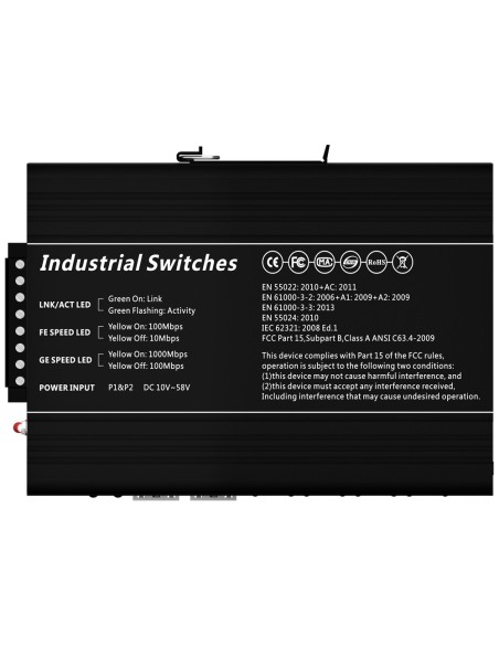 Comprar OEM SW1208HIPOE-MGF-240-DIN Switch PoE OEM - Montaje en carril DIN - 8 Puertos Gigabit + 4 SFP Gigabit - 90W puertos 1 y