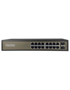 OEM SW1816GT-2GF Desktop Switch - 16 portas Gigabit RJ45 - 2 PORTE UPLINE SFP 10/100/1000 Mbps - Velocidade 10/100/1000 Mbps