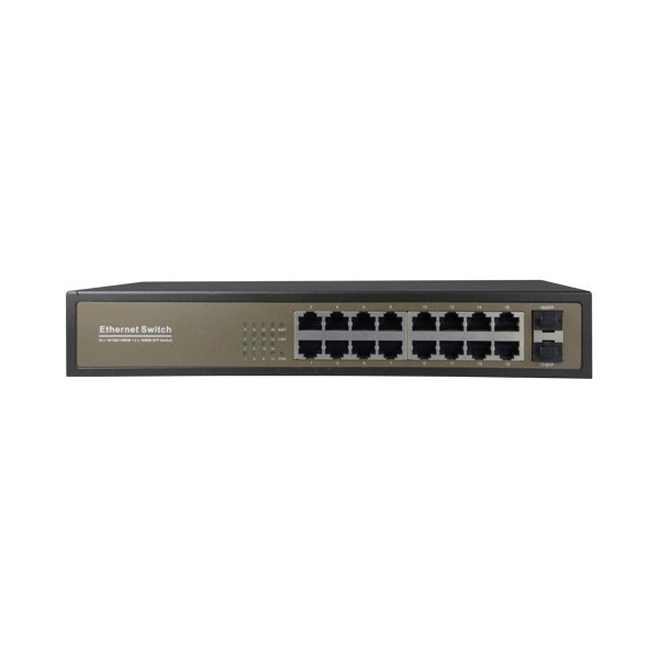 Comprar OEM SW1816GT-2GF Switch de sobremesa - 16 puertos Gigabit RJ45 - 2 SFP Uplink Port 10/100/1000 Mbps - Velocidad 10/100/1
