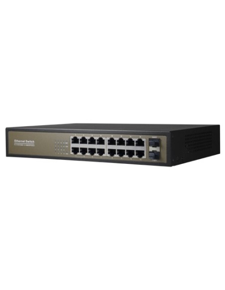 OEM SW1816GT-2GF Desktop Switch - 16 portas Gigabit RJ45 - 2 PORTE UPLINE SFP 10/100/1000 Mbps - Velocidade 10/100/1000 Mbps