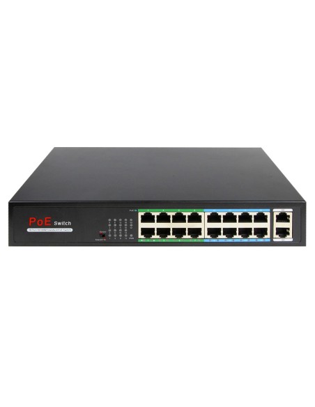 OEM SW1816Poe-160-Eutro PoE - 16 portas RJ45 + 2 RJ45 UPLINK - 16X 10 / 100Mbps + 2x 10/100 / 1000Mbps - 16 Portas de POE 802.3A