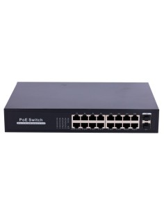 OEM SW1816PoE-GF-250-Eutro de 220 e 16 portas RJ45 + 2 SFP UpLink - 16x 10/100 / 1000Mbps + 2x 10/100 / 1000Mbps - 16 portas Poe
