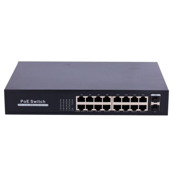 Comprar OEM SW1816POE-GF-250-E Switch PoE - 16 puertos RJ45 + 2 SFP Uplink - 16x 10/100/1000Mbps + 2x 10/100/1000Mbps - 16 Puert